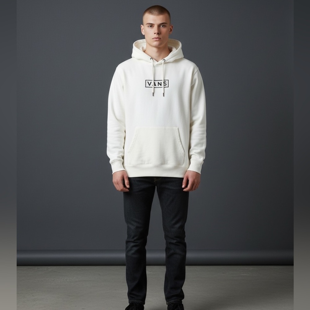Vans Men's White Cream Hoodie - size medium - nwot